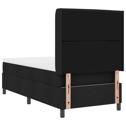 Boxspringbed met matras en LED stof zwart 90x200 cm