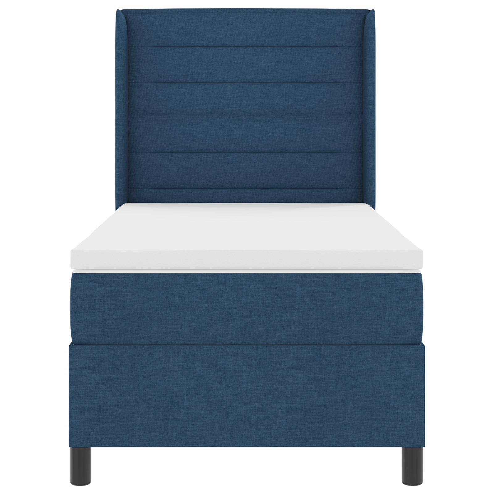 Boxspringbed met matras en LED stof blauw 90x200 cm