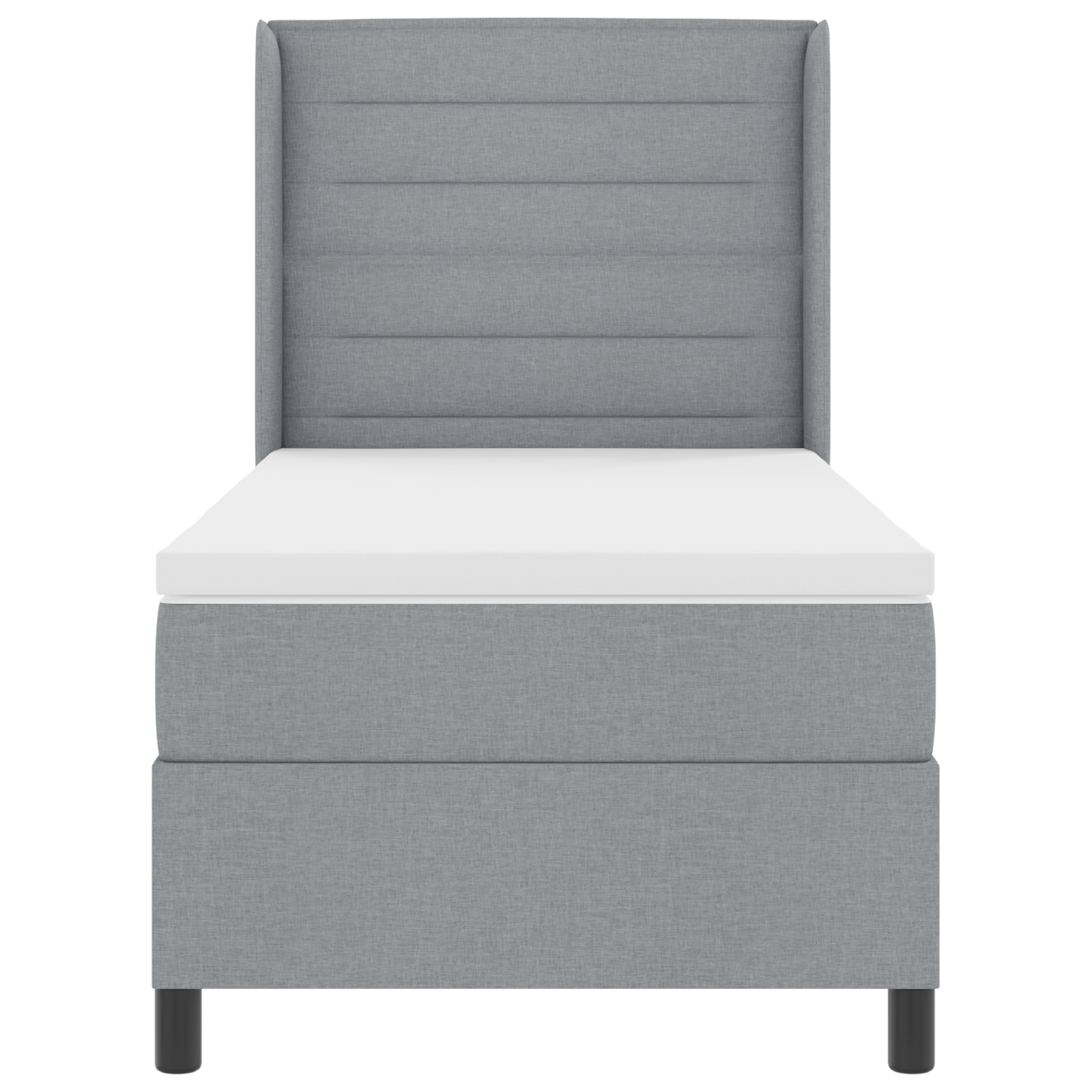 Boxspringbed met matras en LED stof lichtgrijs 100x200 cm