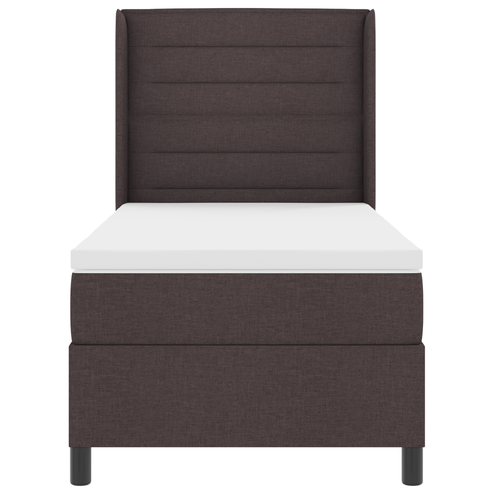 Boxspringbed met matras en LED stof donkerbruin 100x200 cm