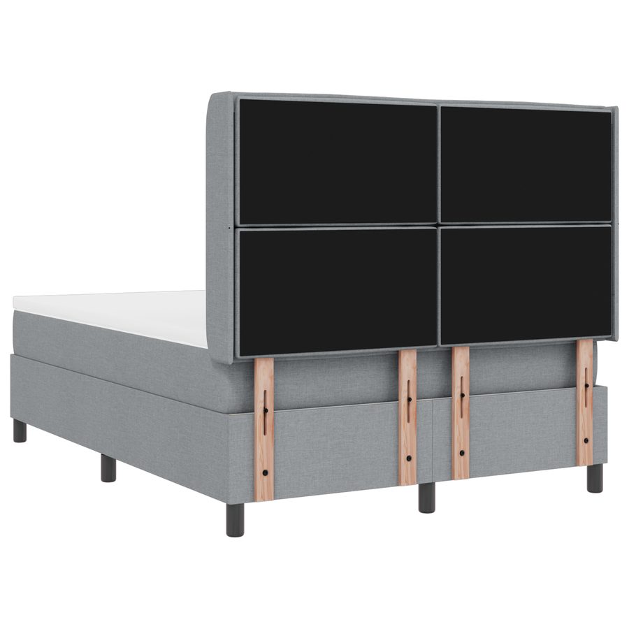 Boxspringbed met matras en LED stof lichtgrijs 140x190 cm