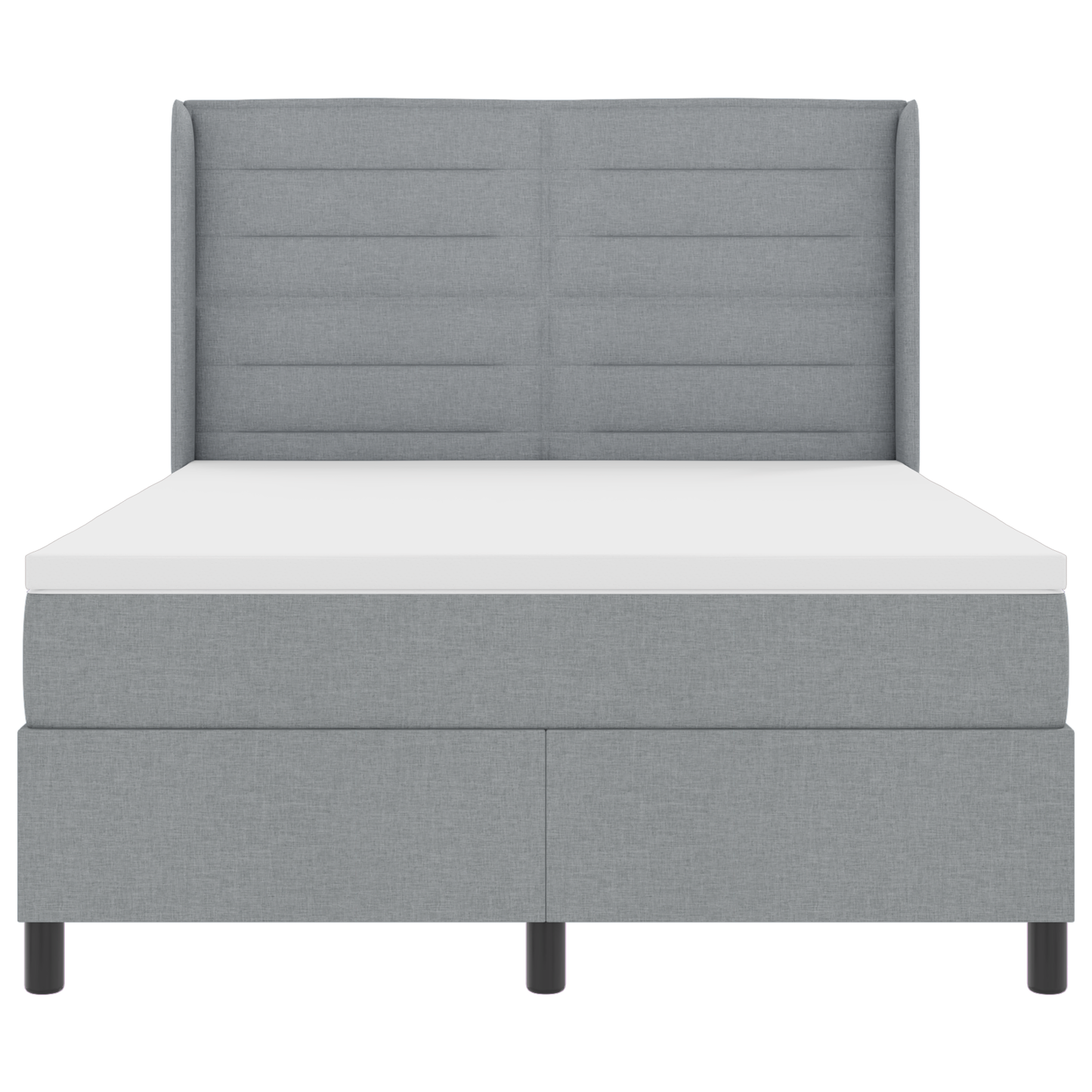 Boxspringbed met matras en LED stof lichtgrijs 140x190 cm