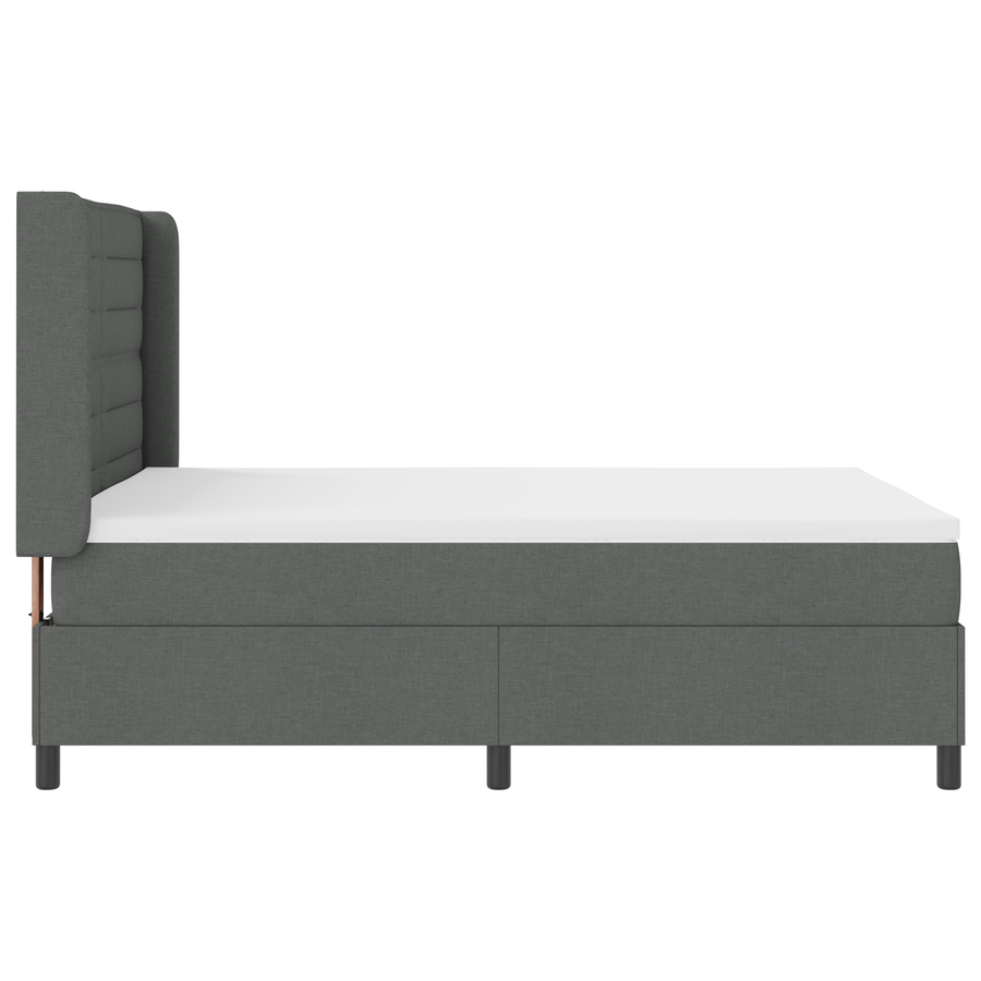 Boxspringsbed met matras en LED stof donkergrijs 140x190 cm
