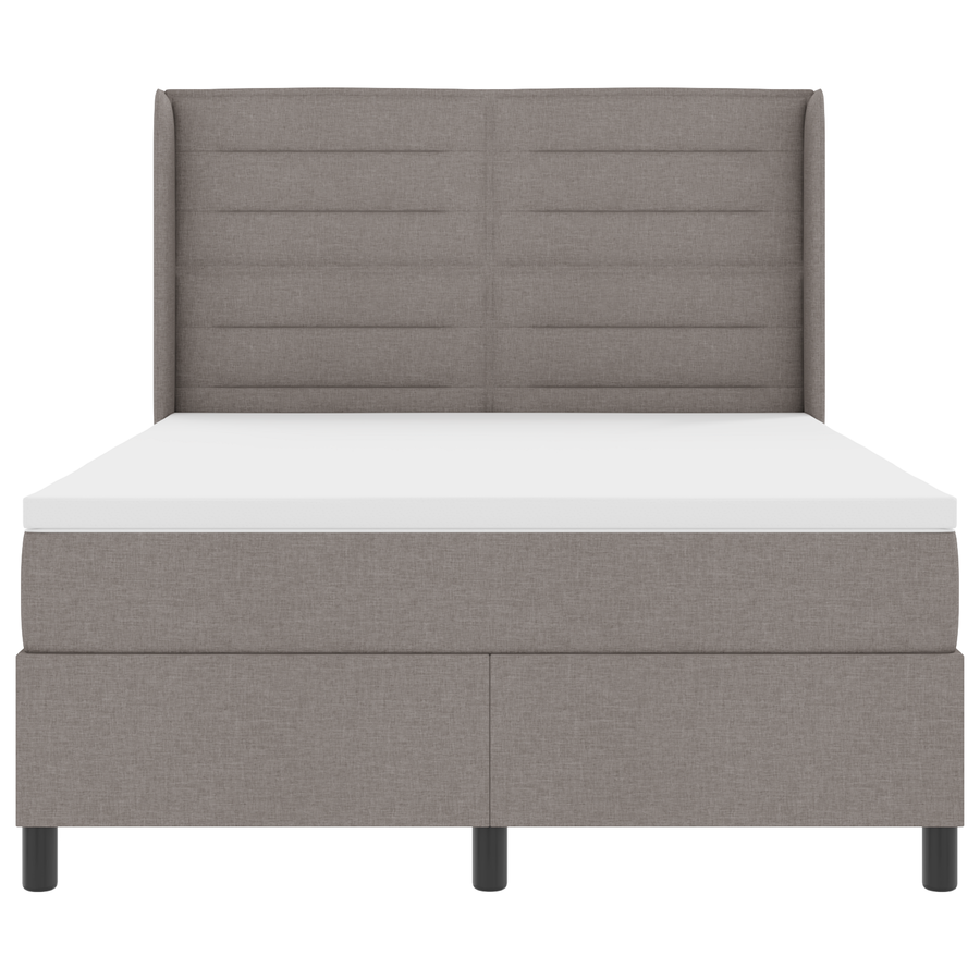 Boxspringbed met matras en LED stof taupe 140x190 cm