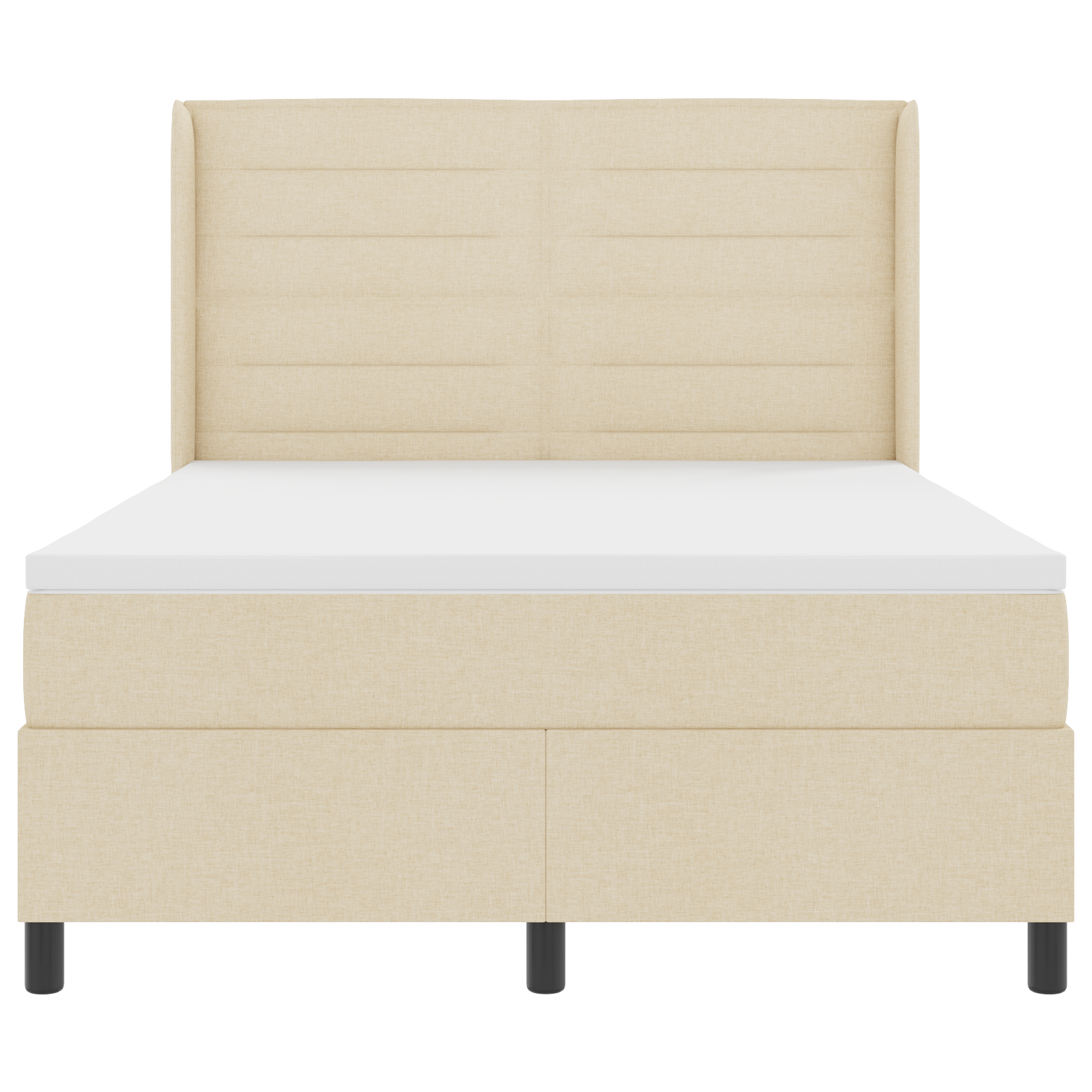 Boxspringbed met matras en LED stof crèmekleurig 140x190 cm