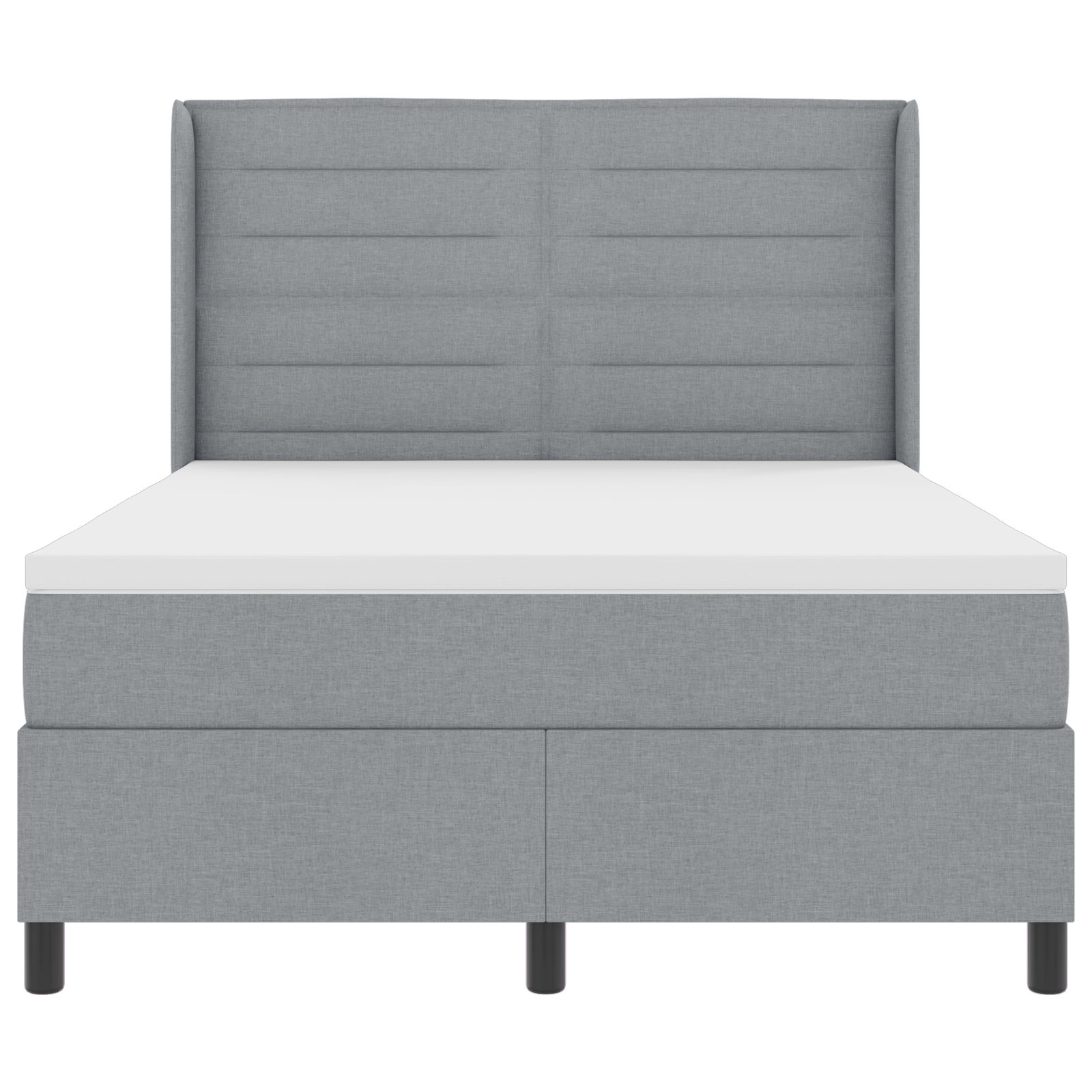 Boxspringbed met matras en LED stof lichtgrijs 140x200 cm