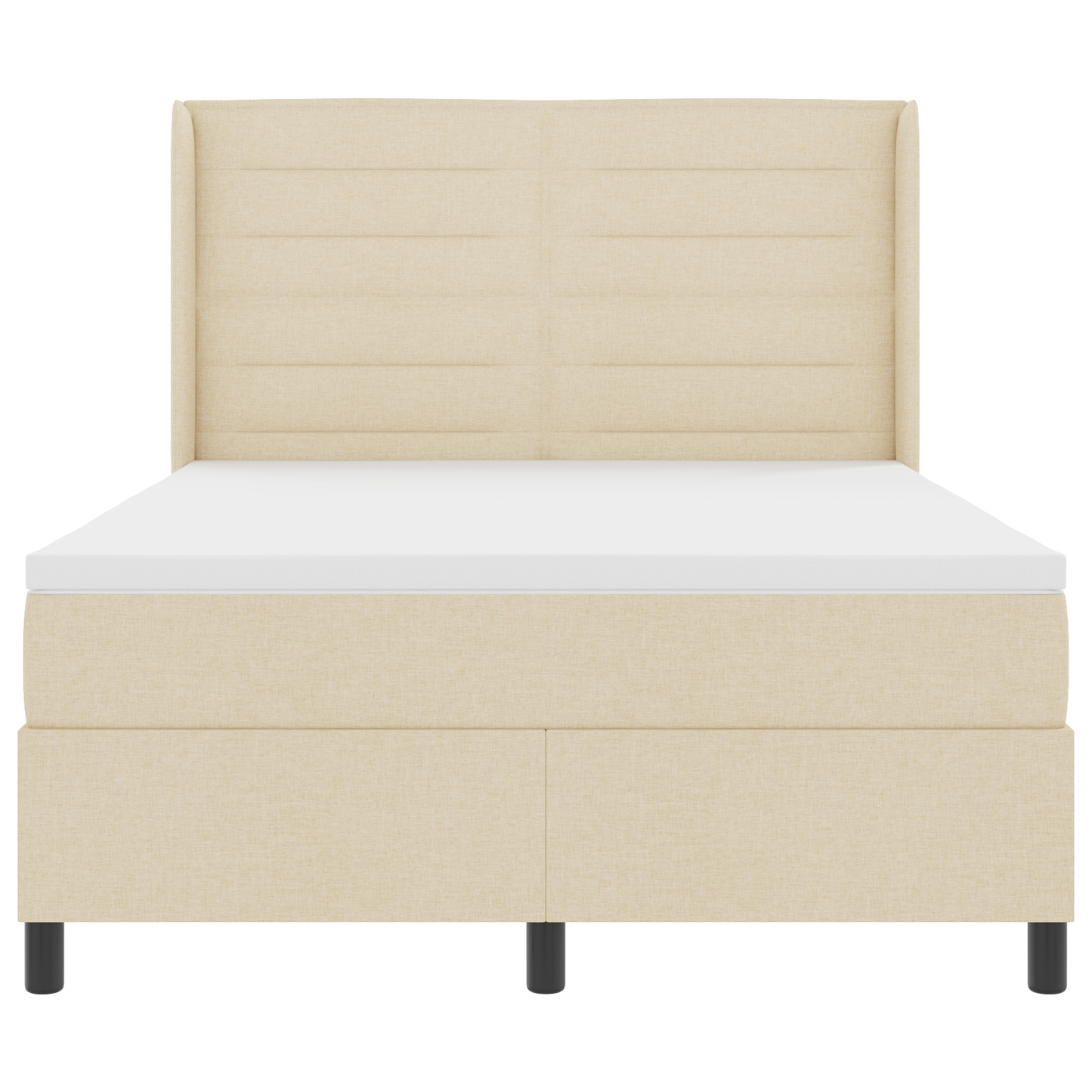 Boxspringbed met matras en LED stof crèmekleurig 140x200 cm