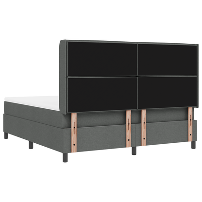 Boxspringbed met matras en LED stof donkergrijs 180x200 cm