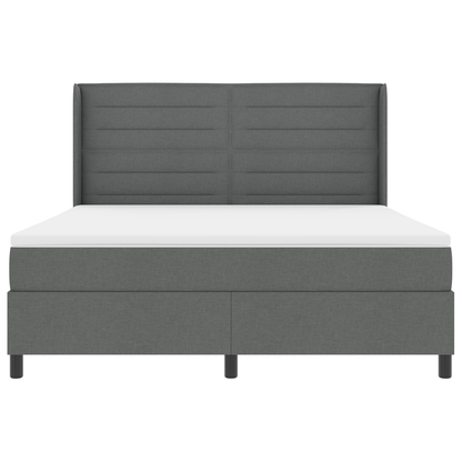 Boxspringbed met matras en LED stof donkergrijs 180x200 cm