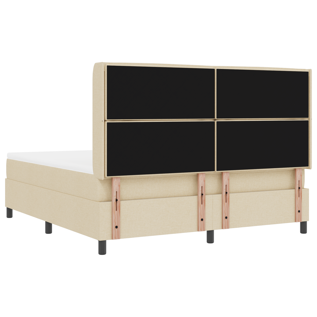 Boxspringbed met matras en LED stof crèmekleurig 180x200 cm