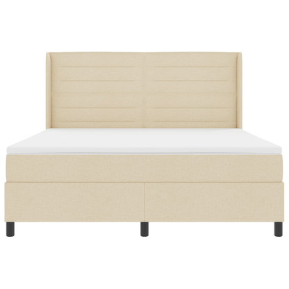 Boxspringbed met matras en LED stof crèmekleurig 180x200 cm