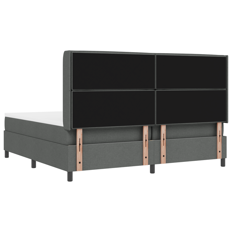 Boxspringbed met matras en LED stof donkergrijs 200x200 cm