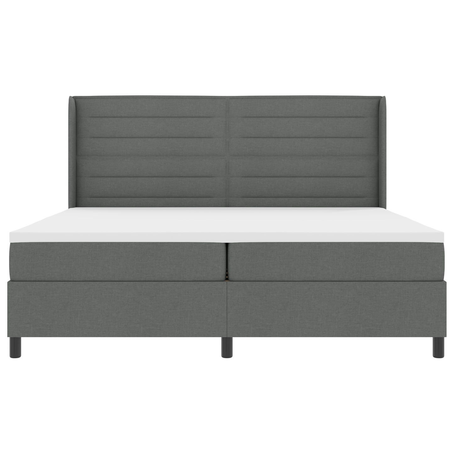 Boxspringbed met matras en LED stof donkergrijs 200x200 cm