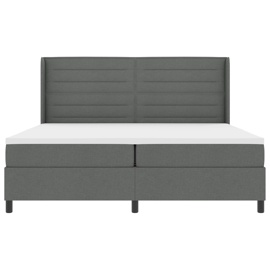 Boxspringbed met matras en LED stof donkergrijs 200x200 cm