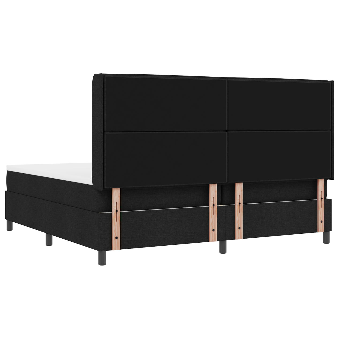 Boxspringbed met matras en LED stof zwart 200x200 cm