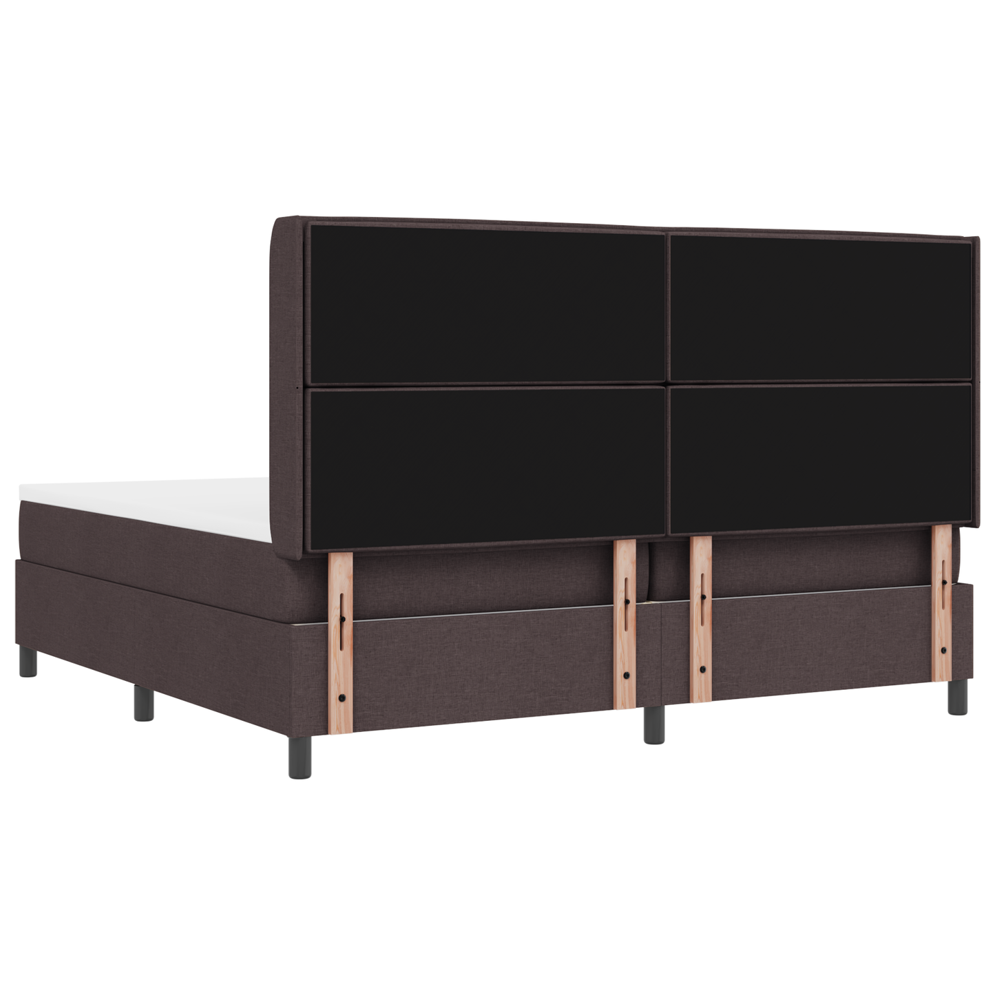 Boxspringbed met matras en LED stof donkerbruin 200x200 cm
