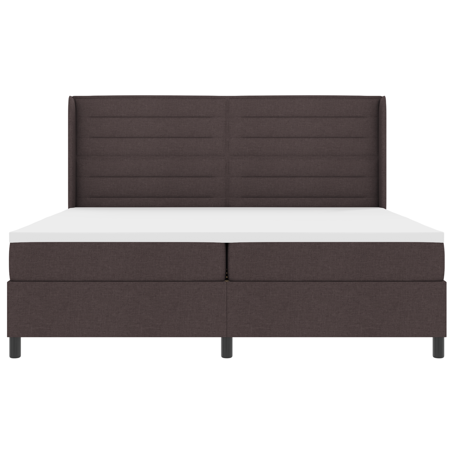 Boxspringbed met matras en LED stof donkerbruin 200x200 cm