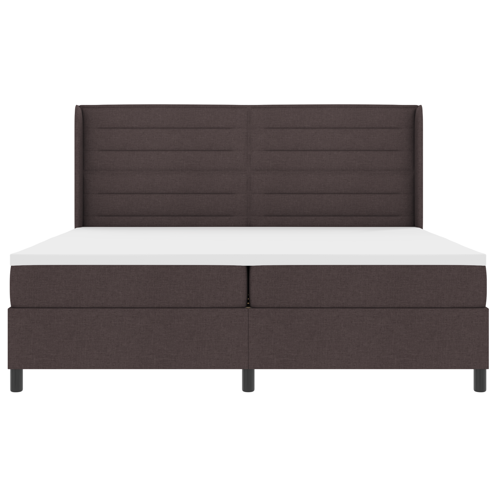 Boxspringbed met matras en LED stof donkerbruin 200x200 cm