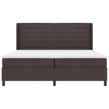 Boxspringbed met matras en LED stof donkerbruin 200x200 cm