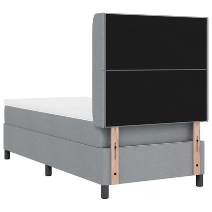 Boxspringbed met matras en LED stof lichtgrijs 80x200 cm