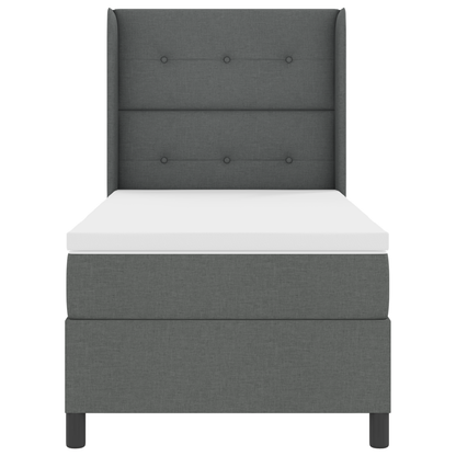 Boxspringbed met matras en LED stof donkergrijs 80x200 cm