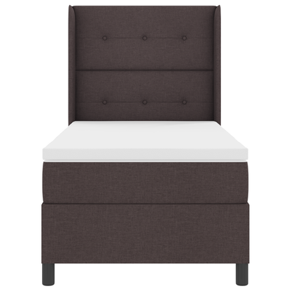 Boxspringbed met matras en LED stof donkerbruin 80x200 cm