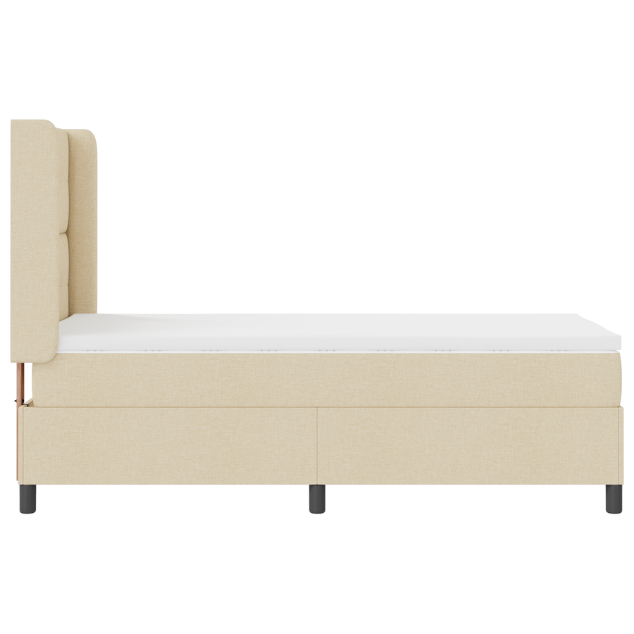 Boxspringbed met matras en LED stof crèmekleurig 80x200 cm