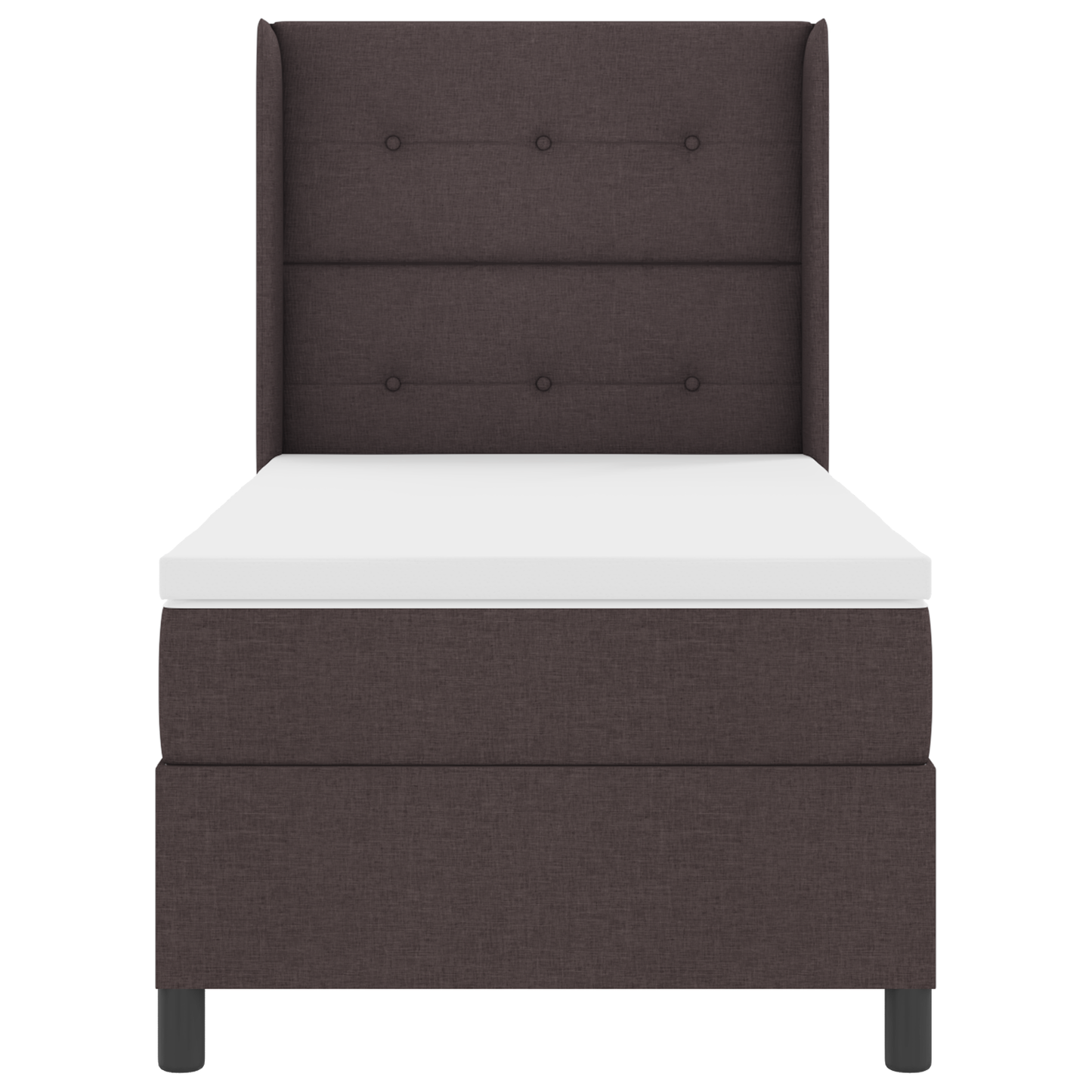 Boxspringbed met matras en LED stof donkerbruin 90x190 cm