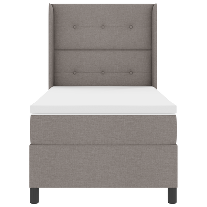 Boxspringbed met matras en LED stof taupe 90x190 cm