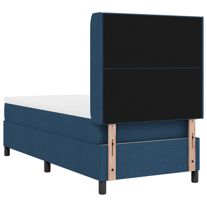Boxspringbed met matras en LED stof blauw 90x190 cm