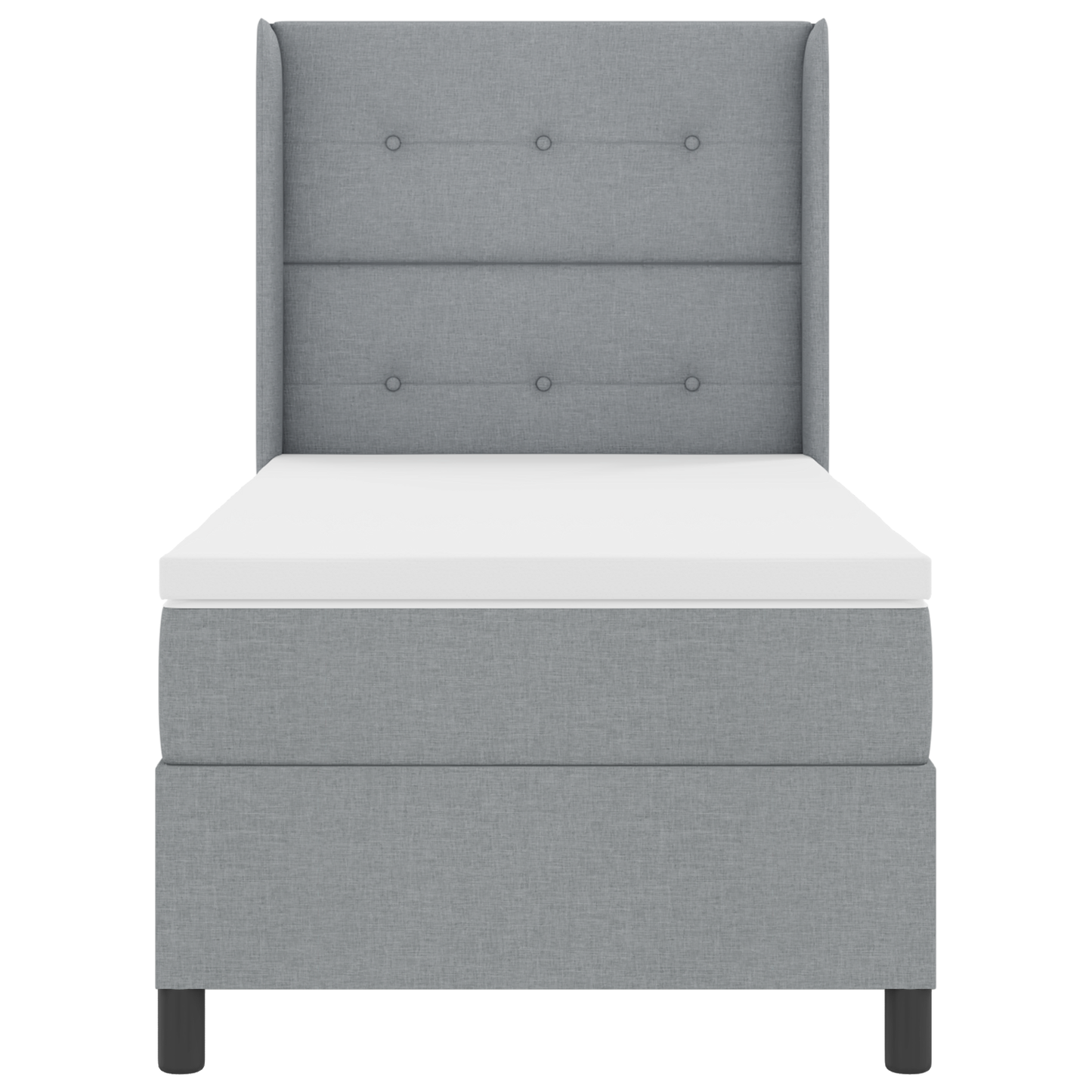 Boxspringbed met matras en LED stof lichtgrijs 90x200 cm