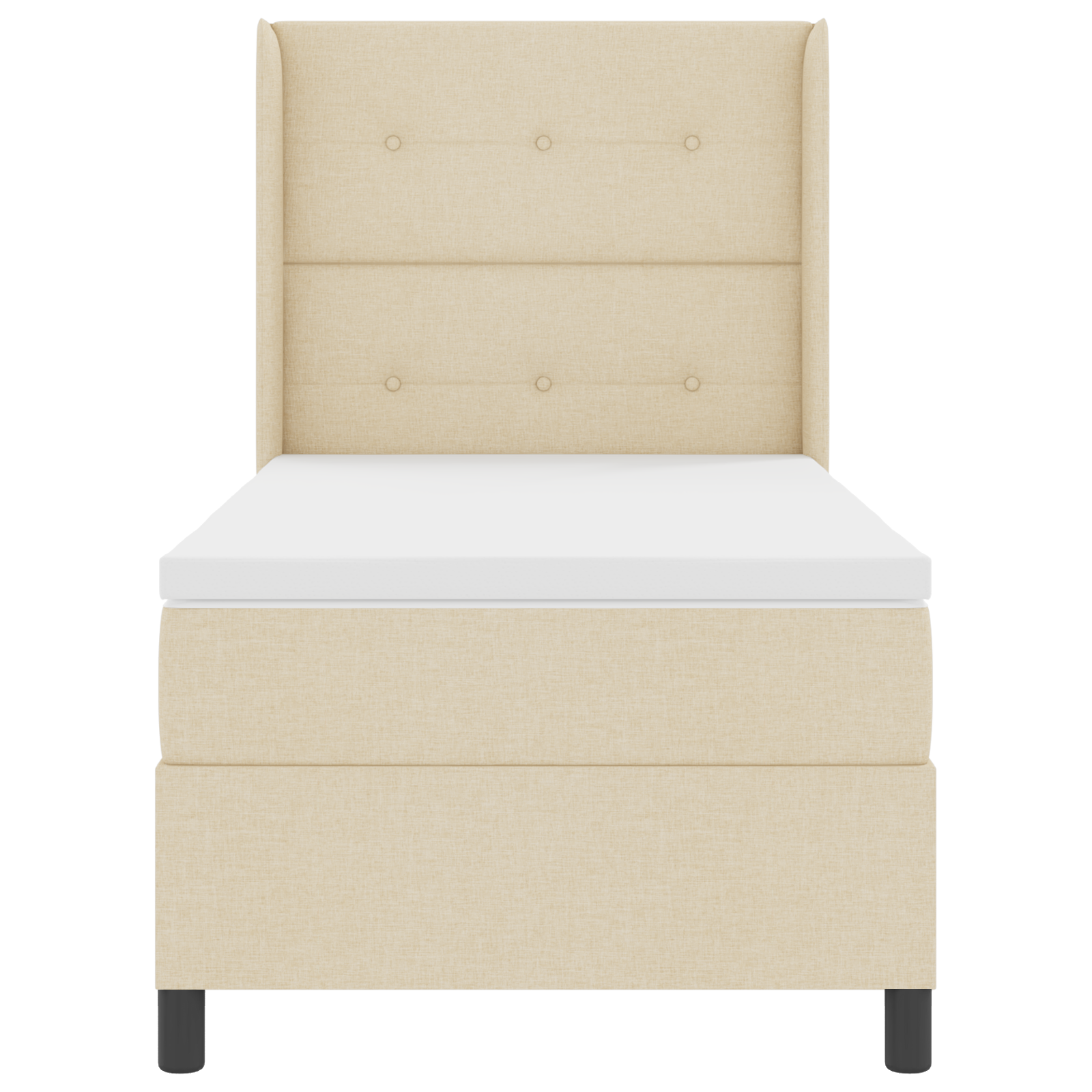 Boxspringbed met matras en LED stof crèmekleurig 90x200 cm