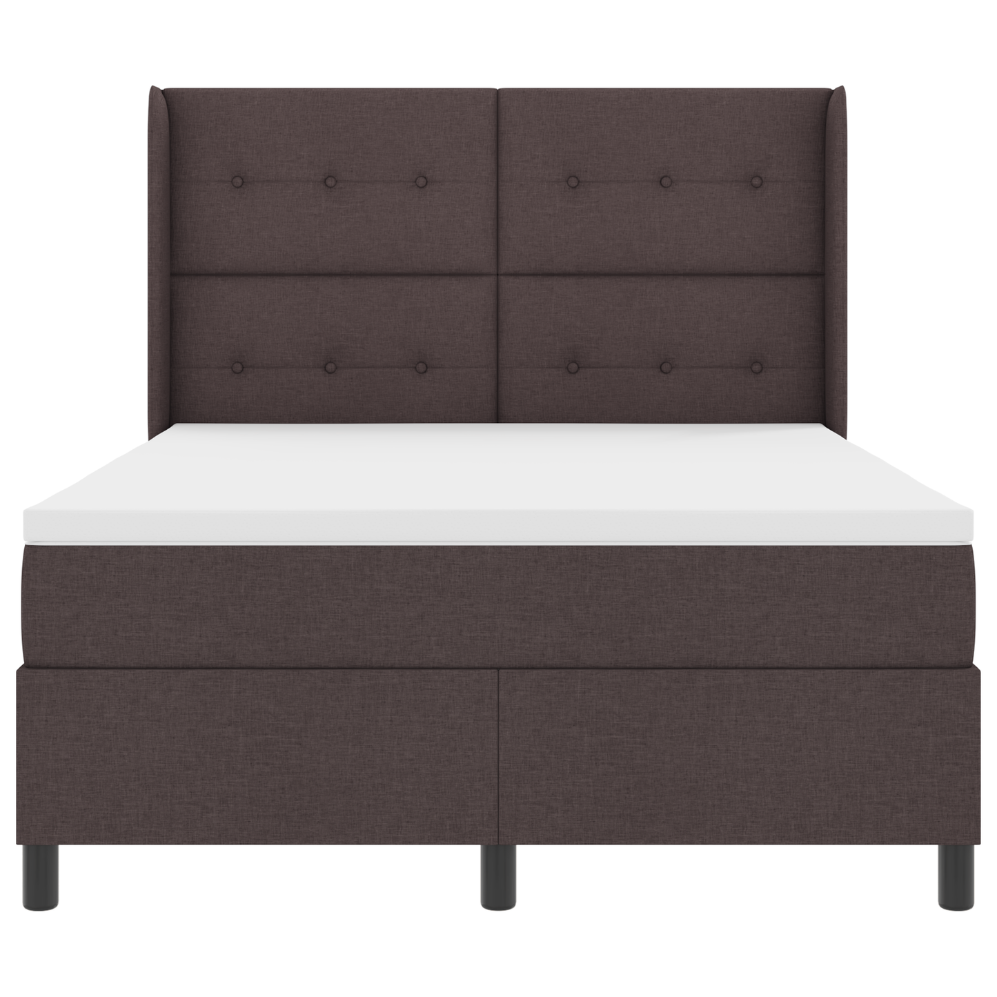 Boxspringbed met matras en LED stof donkerbruin 140x190 cm