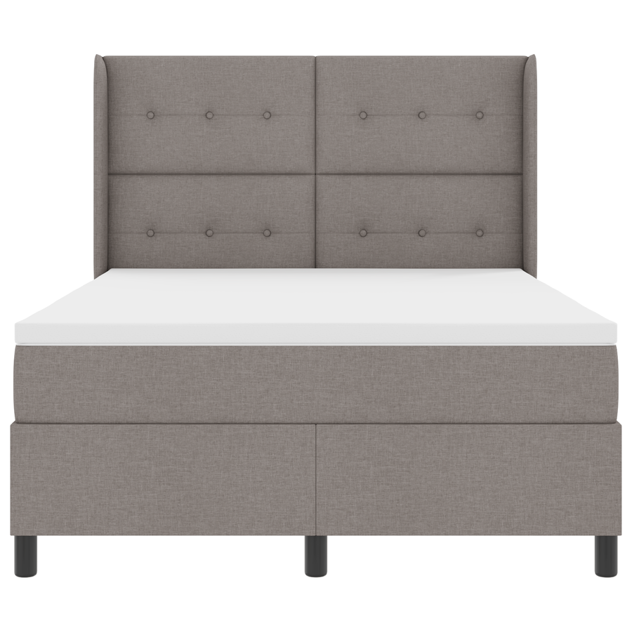 Boxspringbed met matras en LED stof taupe 140x190 cm
