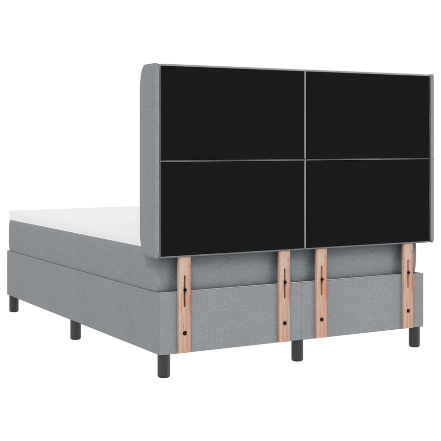 Boxspringbed met matras en LED stof lichtgrijs 140x200 cm