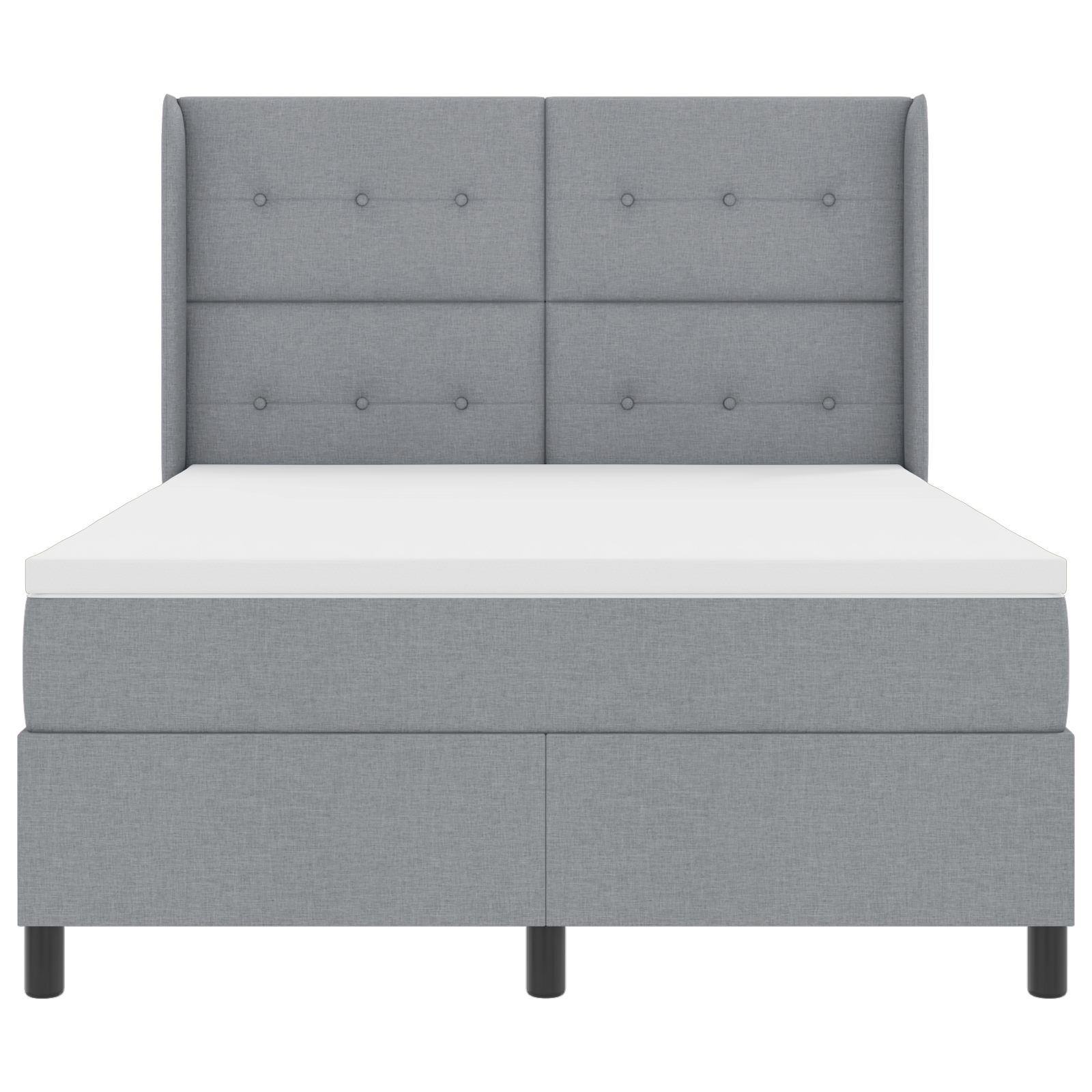 Boxspringbed met matras en LED stof lichtgrijs 140x200 cm