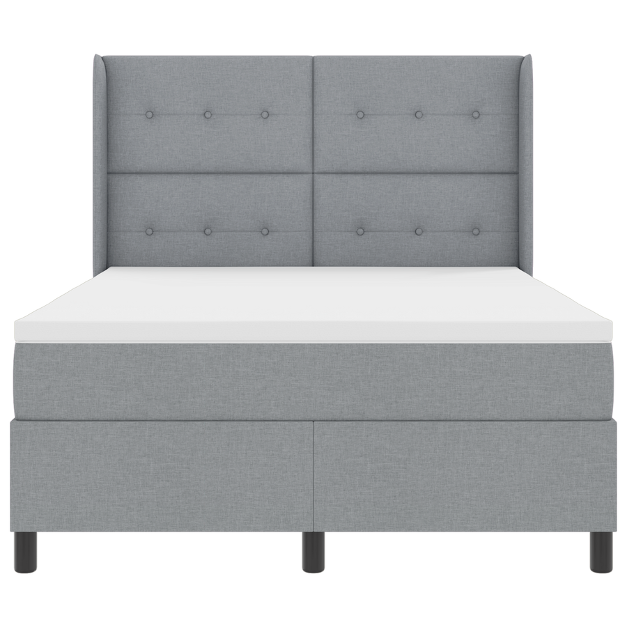 Boxspringbed met matras en LED stof lichtgrijs 140x200 cm