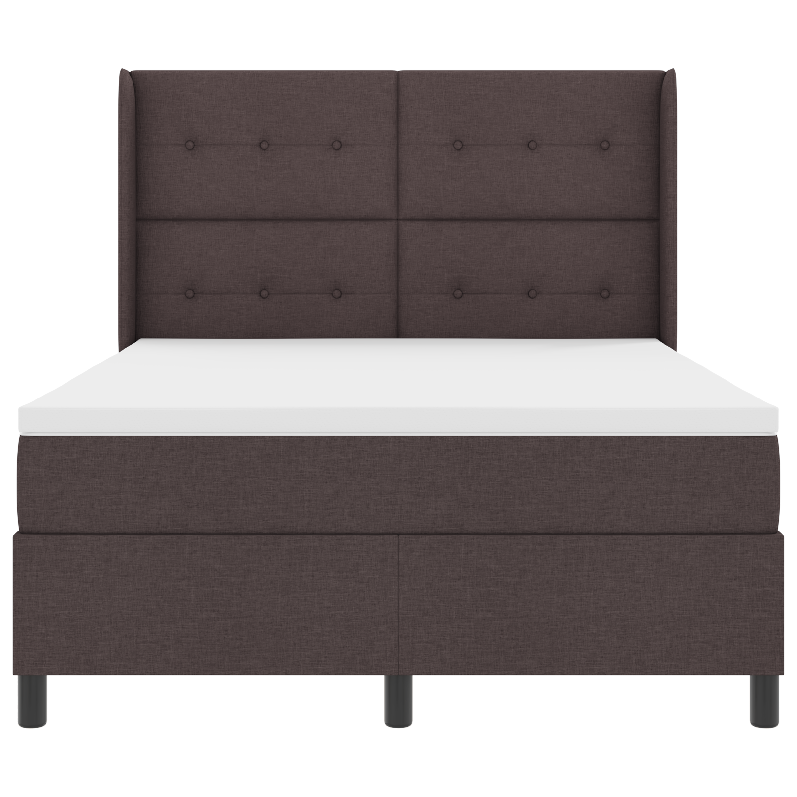 Boxspringbed met matras en LED stof donkerbruin 140x200 cm