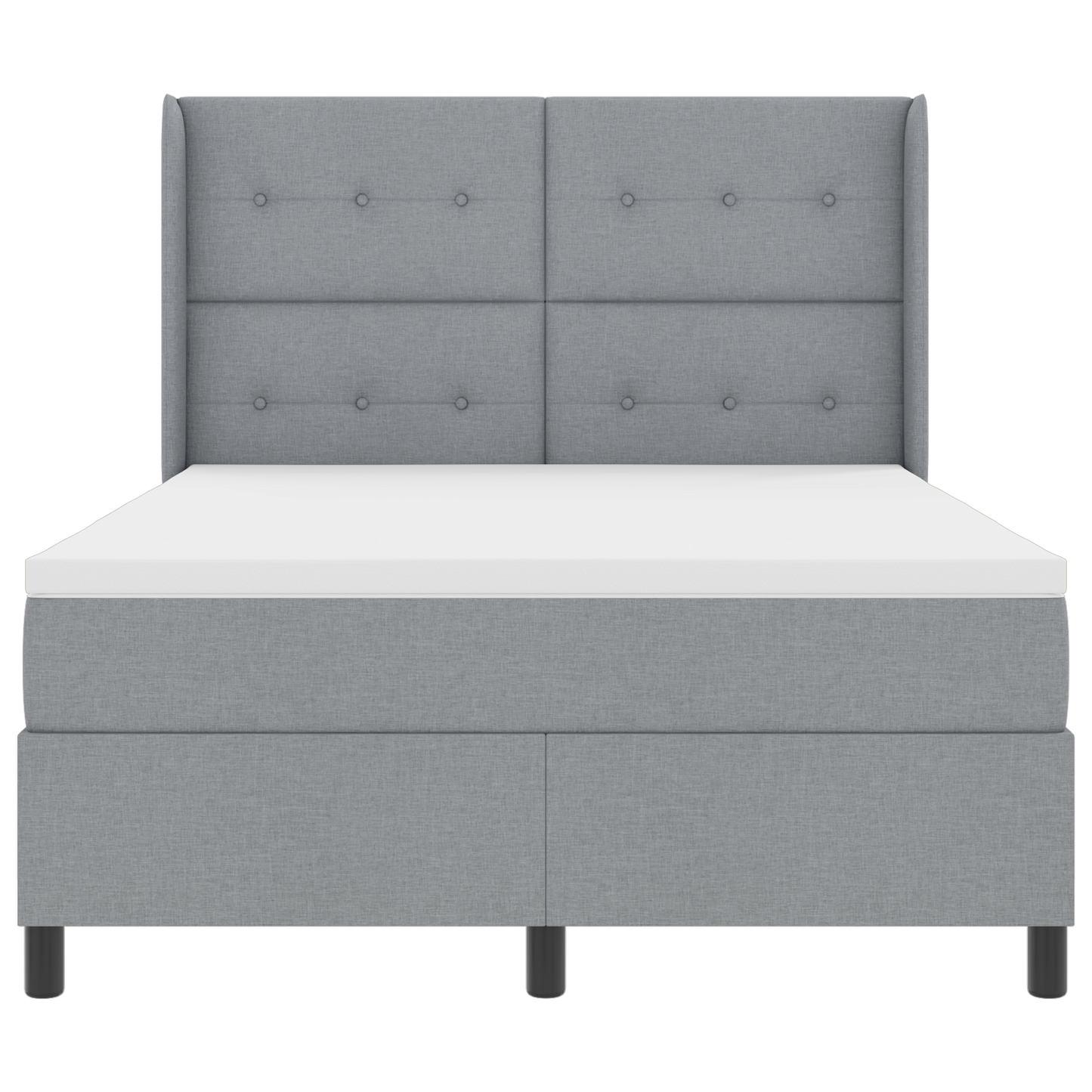 Boxspringbed met matras en LED stof lichtgrijs 160x200 cm