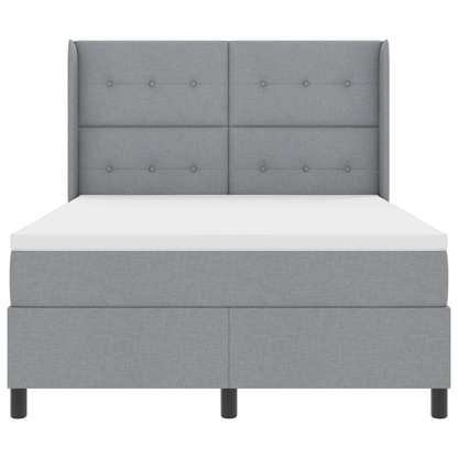 Boxspringbed met matras en LED stof lichtgrijs 160x200 cm