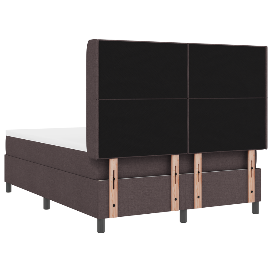 Boxspringbed met matras en LED stof donkerbruin 160x200 cm