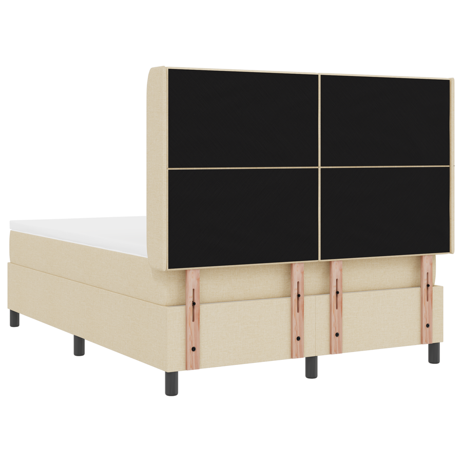 Boxspringbed met matras en LED stof crèmekleurig 160x200 cm