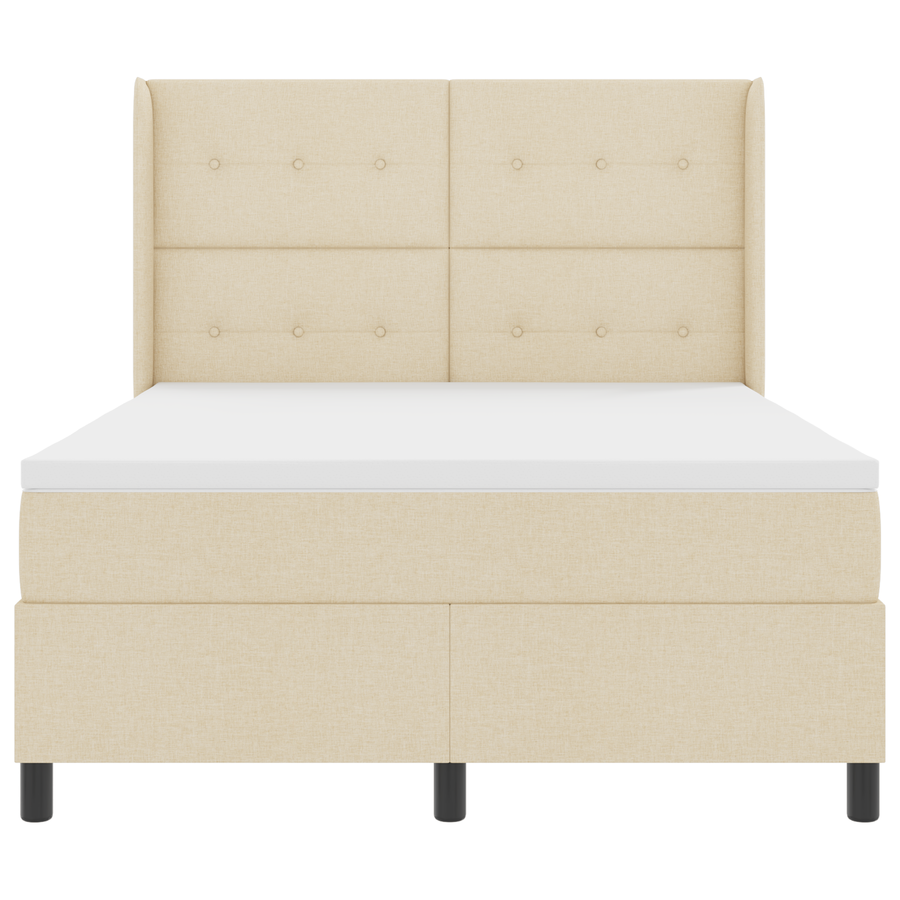 Boxspringbed met matras en LED stof crèmekleurig 160x200 cm