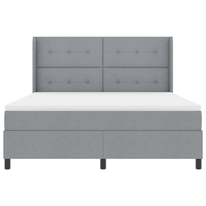 Boxspringbed met Matras & LED Lichtgrijs 180x200 cm Stof