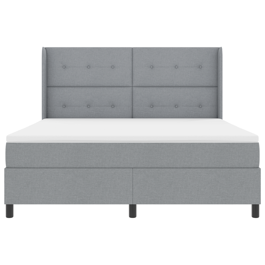 Boxspringbed met Matras & LED Lichtgrijs 180x200 cm Stof