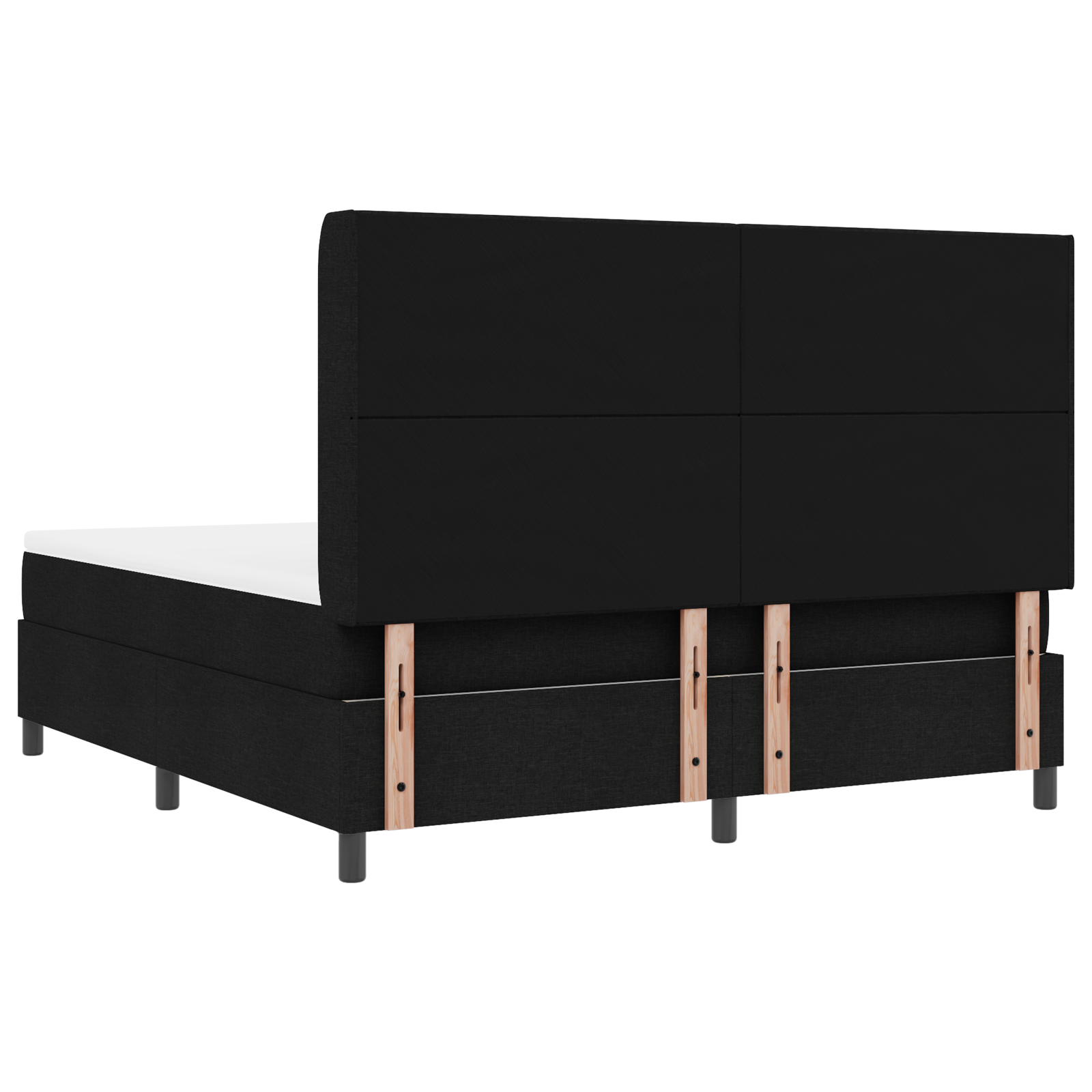 Boxspring Bed met Matras & LED Zwart 180x200 cm Stof