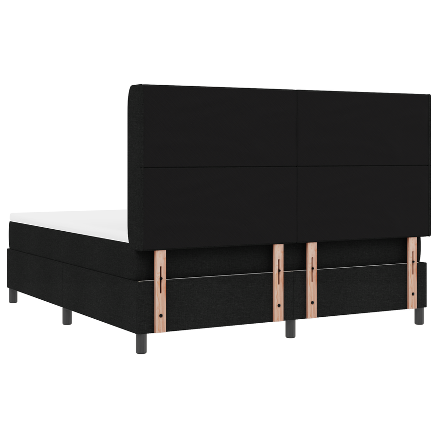 Boxspring Bed met Matras & LED Zwart 180x200 cm Stof