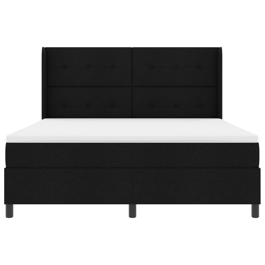 Boxspring Bed met Matras & LED Zwart 180x200 cm Stof