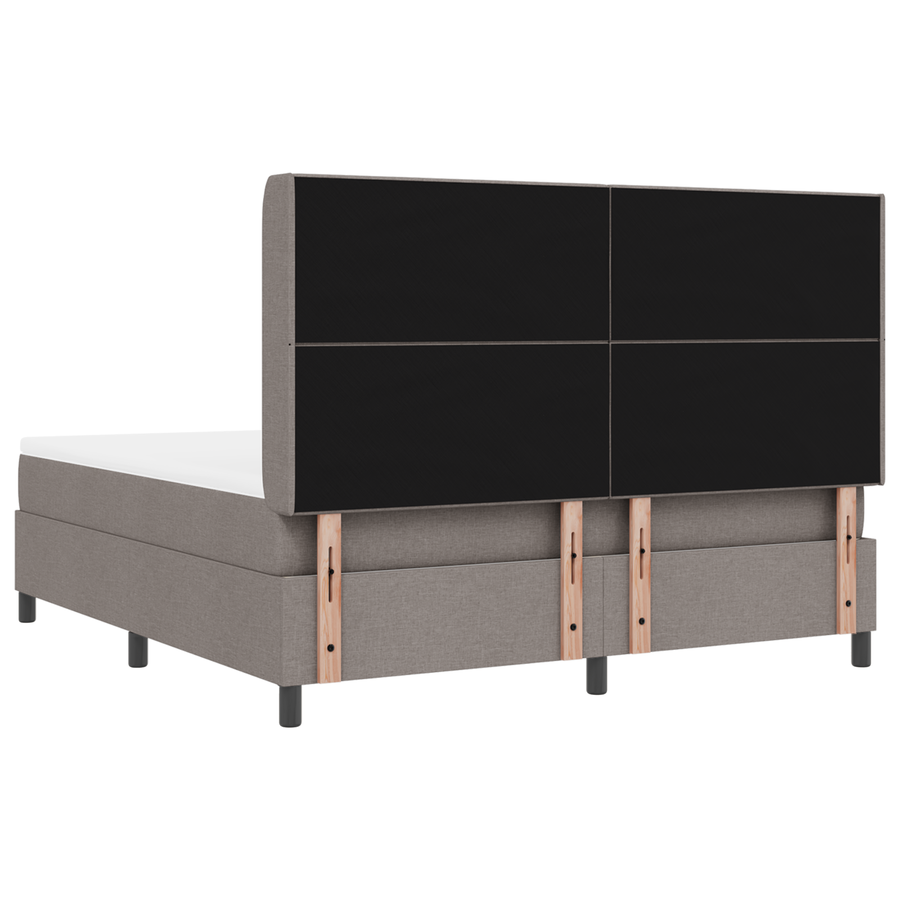 Boxspringbed met matras en LED stof taupe 180x200 cm
