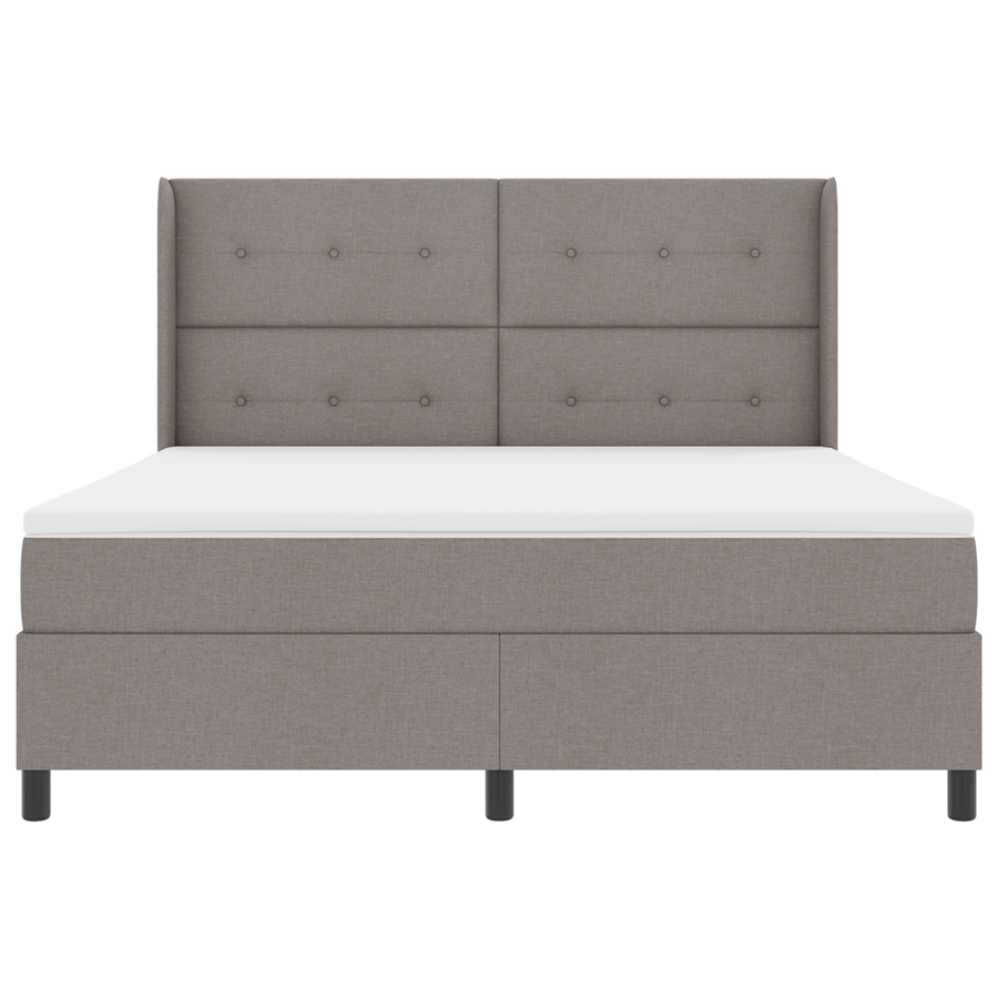 Boxspringbed met matras en LED stof taupe 180x200 cm